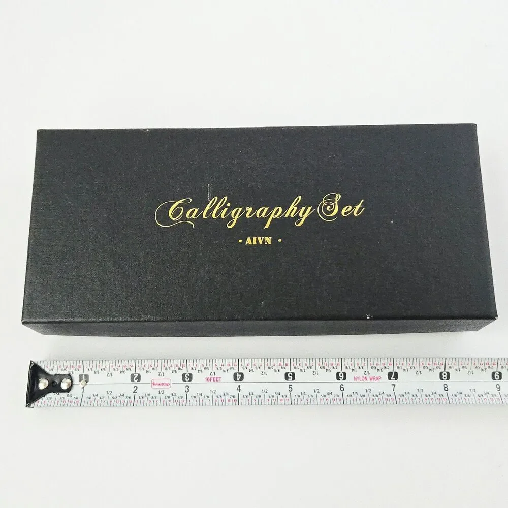Beginner Calligraphy Set Starter Kit w/ Wooden Dip Pen 2 Ink Bottles Steel Nibs